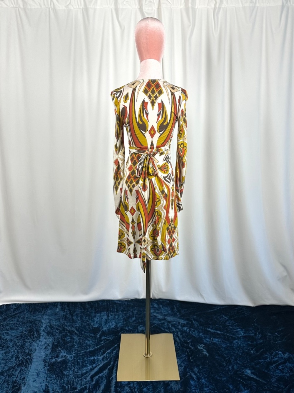 Vintage Crystal Candy USA Retro Geometric Wrap Dress XS - Picture 8 of 16